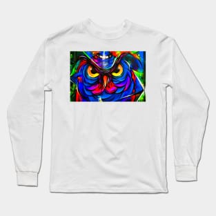 Owl Graffiti Street Art Camden London Long Sleeve T-Shirt